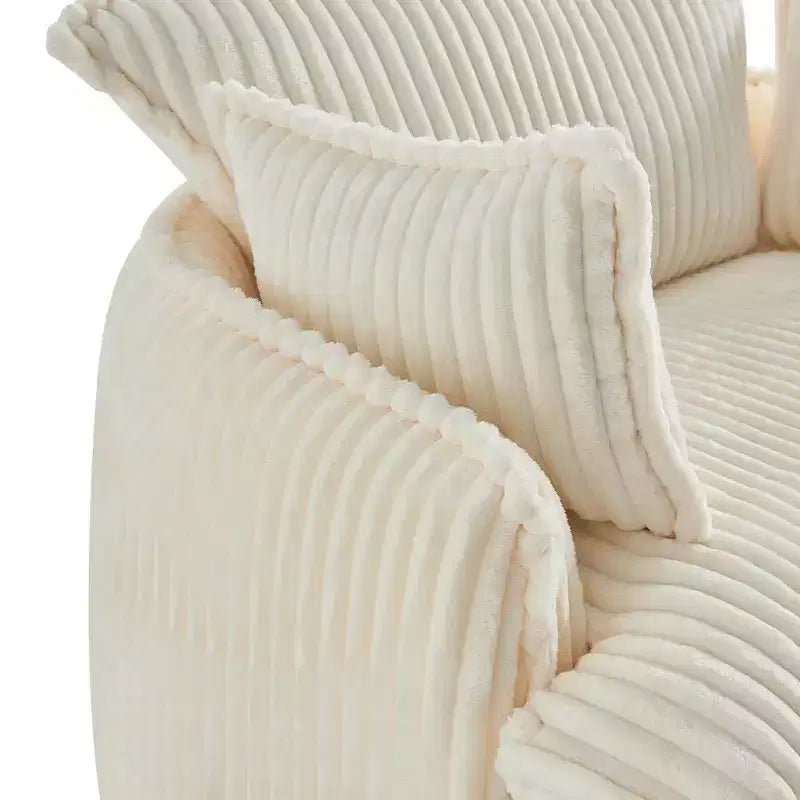 Fauteuil convertible comprimé avec pouf, fauteuil moderne en velours côtelé pour petits espaces, salon, résidence étudiante ou appartement