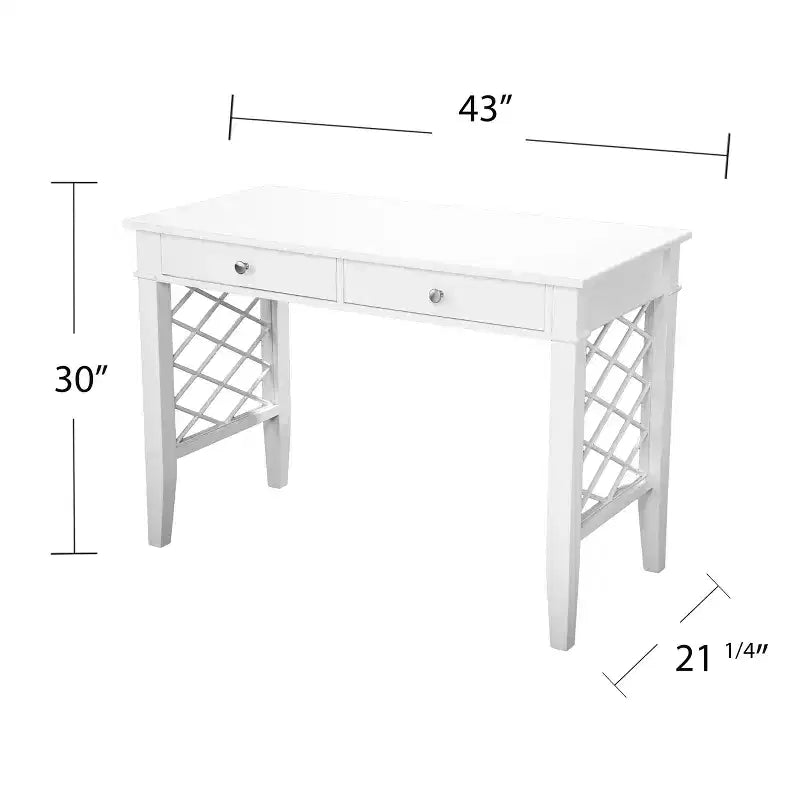 Bureau blanc, table de travail minimaliste pour bureau à domicile, grand plateau et piètement stable