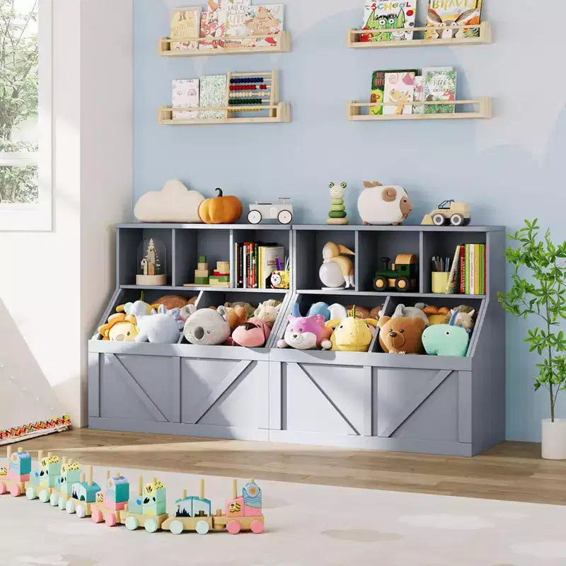 Kinderbücherregal und Spielzeug-Organizer für Spielzimmer, Schlafzimmer, Kinderzimmer und Kita