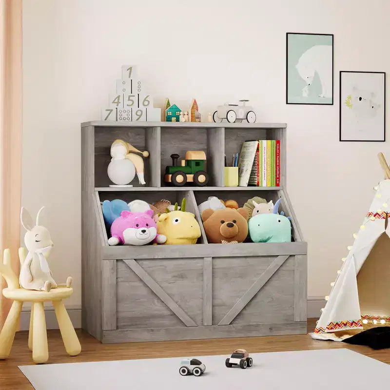 Kinderbücherregal und Spielzeug-Organizer für Spielzimmer, Schlafzimmer, Kinderzimmer und Kita