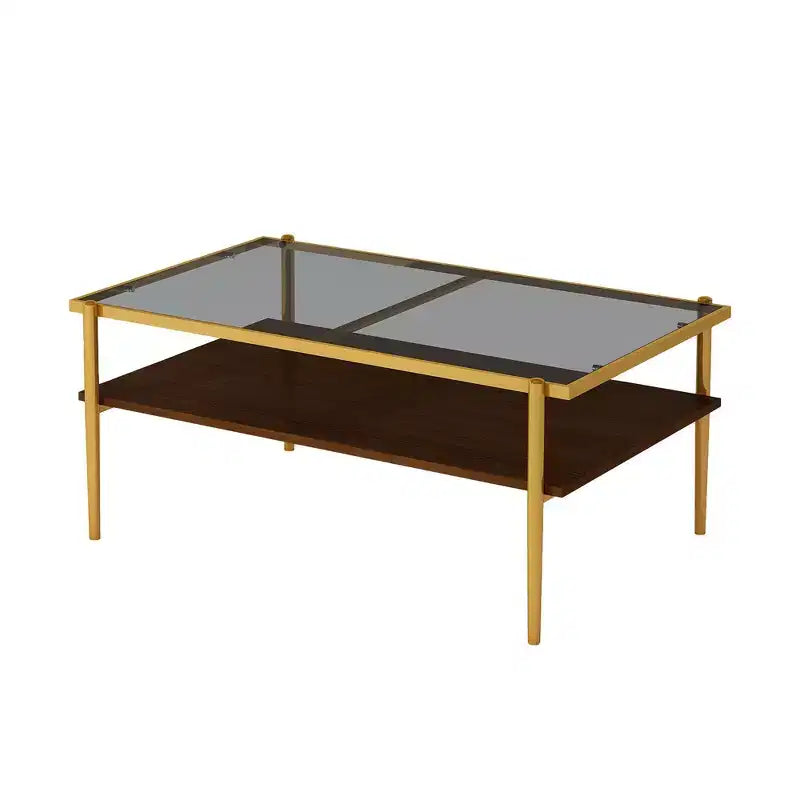 Rechteckiger Couchtisch mit grauer Tischplatte aus gehärtetem Glas und weißen Beinen, moderner Tisch für das Wohnzimmer