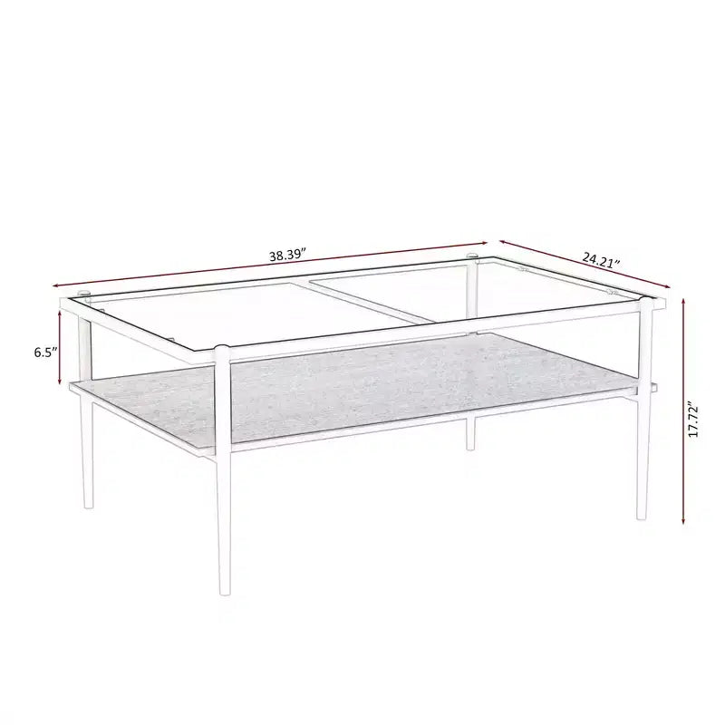 Rechteckiger Couchtisch mit grauer Tischplatte aus gehärtetem Glas und weißen Beinen, moderner Tisch für das Wohnzimmer