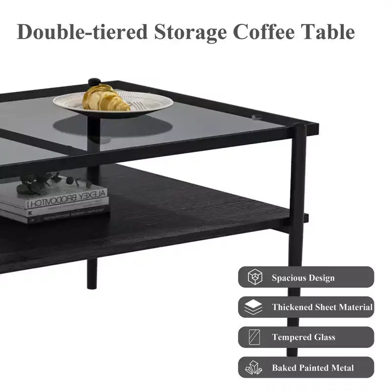Rechteckiger Couchtisch mit grauer Tischplatte aus gehärtetem Glas und weißen Beinen, moderner Tisch für das Wohnzimmer