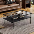 Rechteckiger Couchtisch mit grauer Tischplatte aus gehärtetem Glas und weißen Beinen, moderner Tisch für das Wohnzimmer
