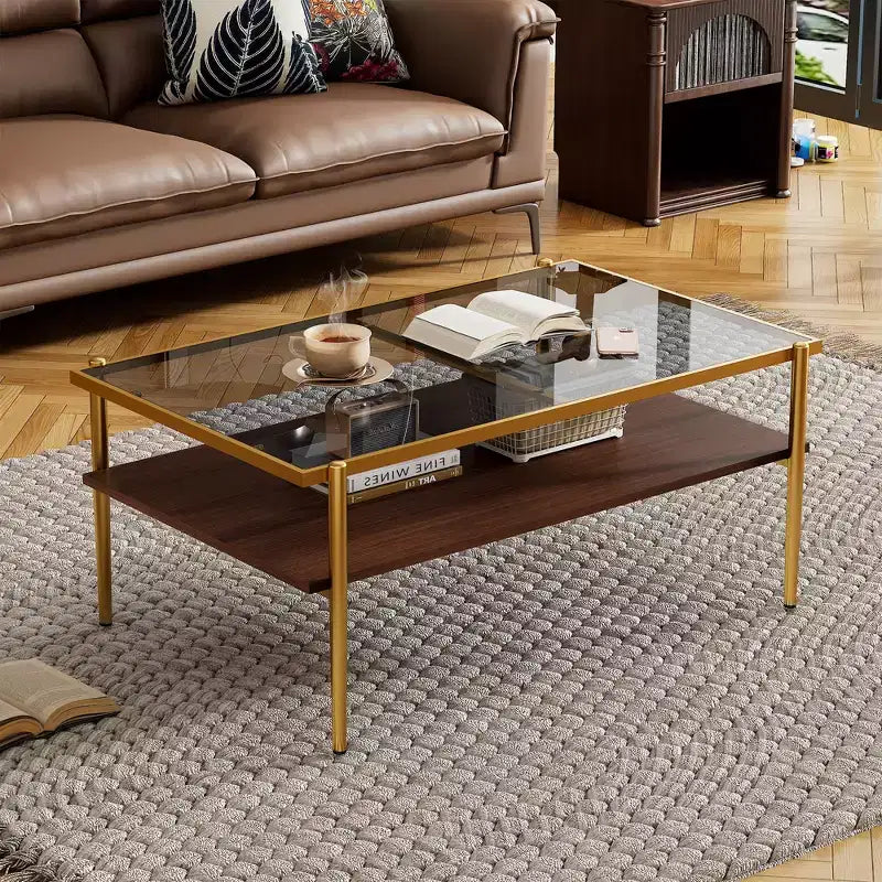 Rechteckiger Couchtisch mit grauer Tischplatte aus gehärtetem Glas und weißen Beinen, moderner Tisch für das Wohnzimmer