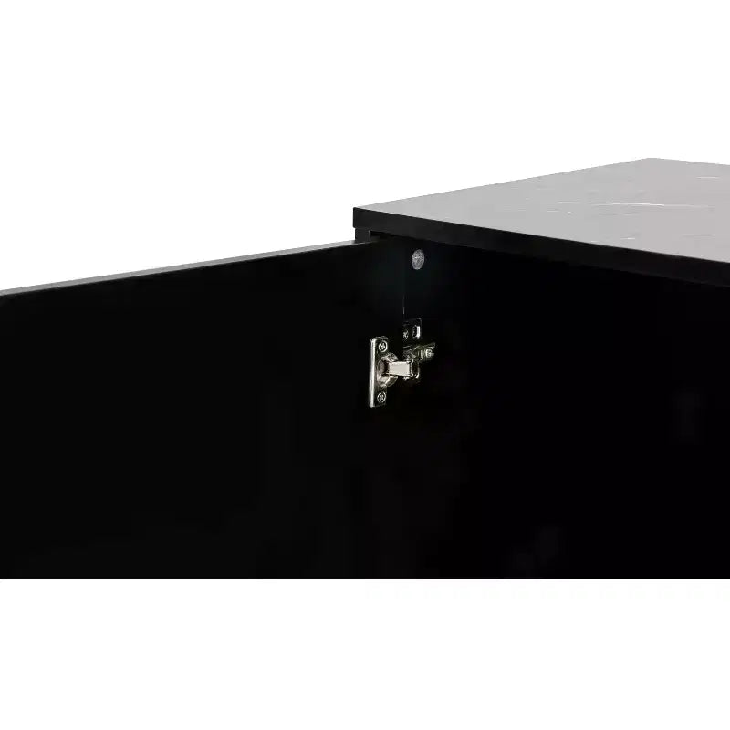 Aparador con 4 puertas, tiradores metálicos y estantes ajustables para el comedor, negro