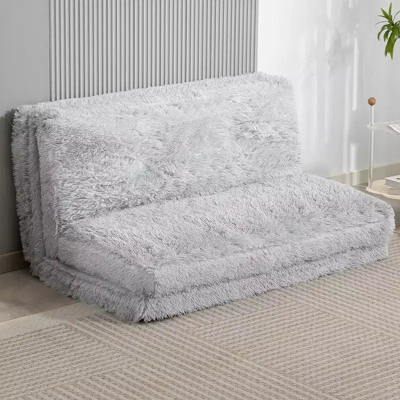 Sofá cama de suelo contemporáneo tipo puff, colchón plegable ancho y mullido para el suelo, relleno de espuma, sofá cama de pared
