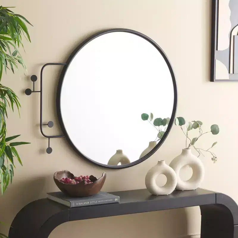 Miroir noir de 31 x 38.5, grand miroir suspendu, décoration élégante pour illuminer votre pièce