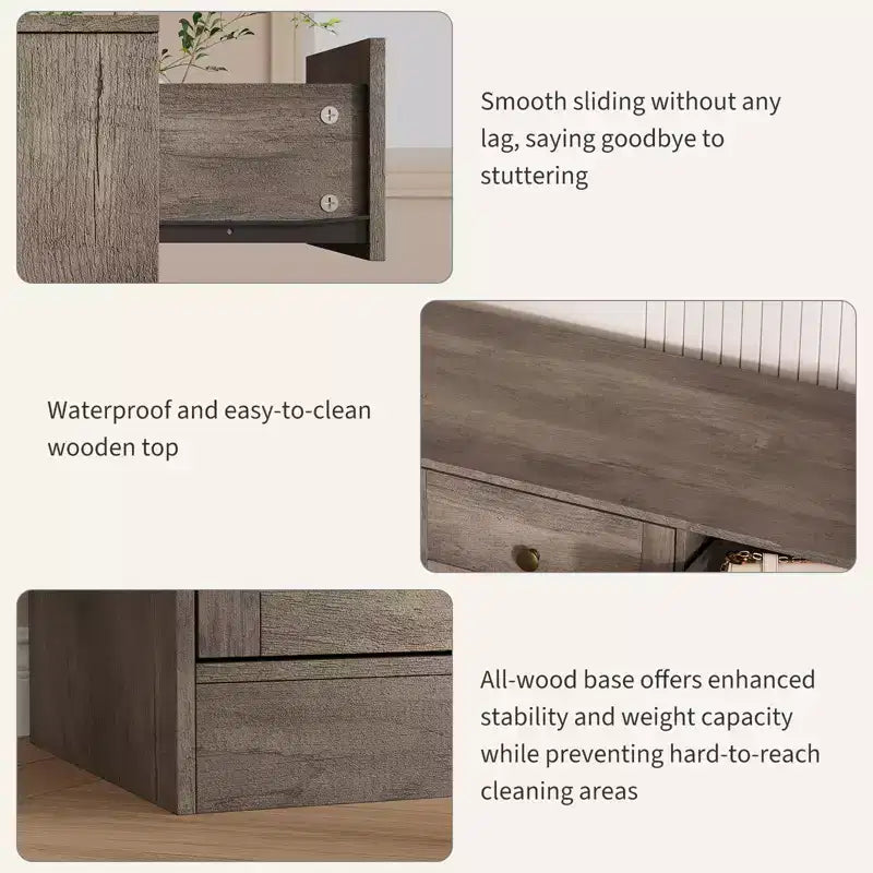 Kommode mit 12 Schubladen fürs Schlafzimmer, 61W Holzkommode mit Metallgriffen, TV-Kommode für Fernseher bis 65, Organizer zur Kleideraufbewahrung