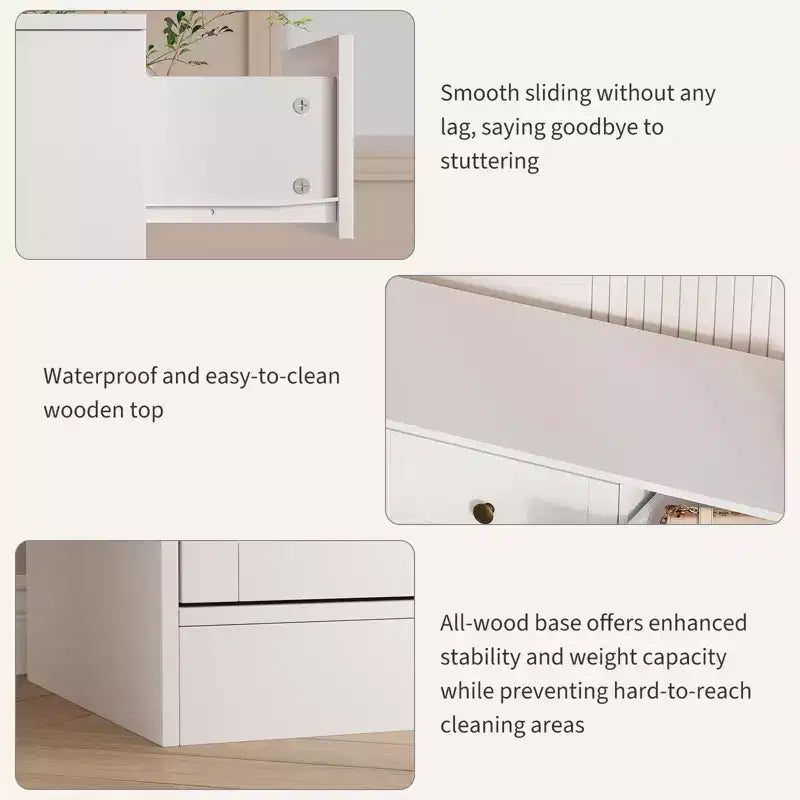 Kommode mit 12 Schubladen fürs Schlafzimmer, 61W Holzkommode mit Metallgriffen, TV-Kommode für Fernseher bis 65, Organizer zur Kleideraufbewahrung