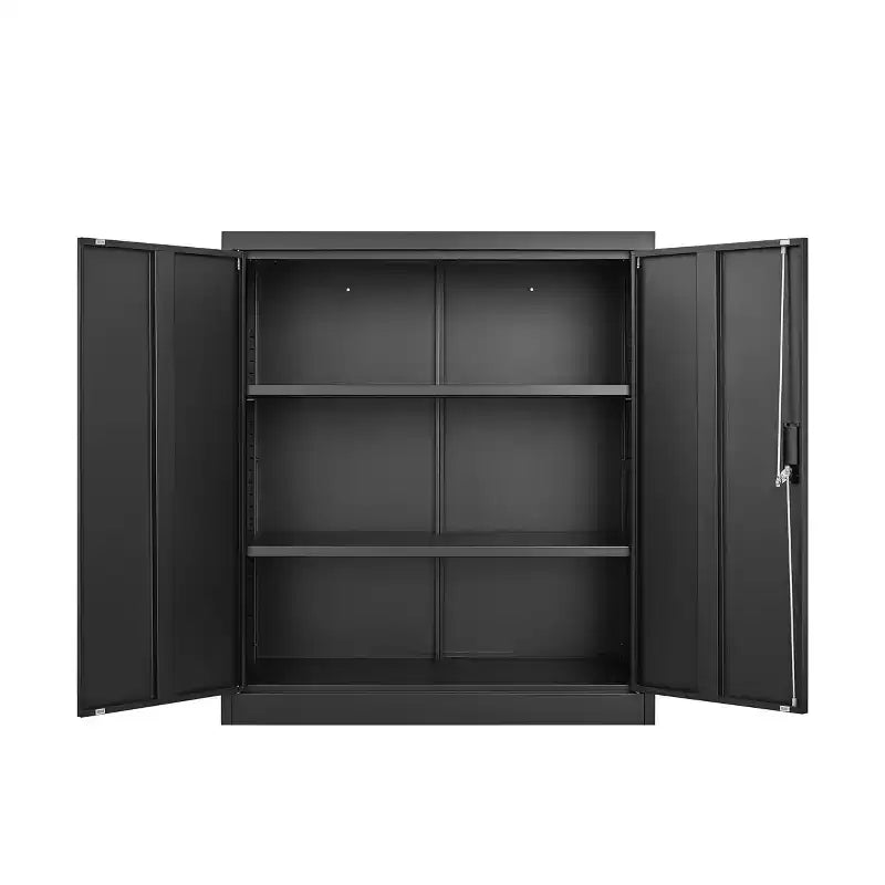 Armario metálico de almacenamiento con puertas con llave y estante ajustable, armario plegable para el hogar, la oficina, la escuela o el garaje