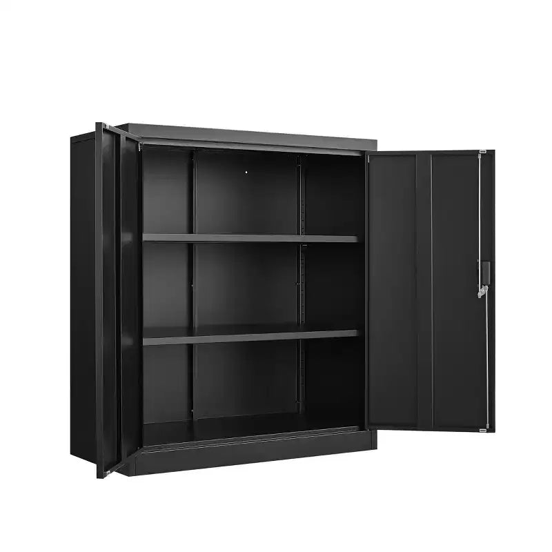 Metallschrank mit abschließbaren Türen und verstellbarem Einlegeboden, Klappschrank für Homeoffice, Schule und Garage
