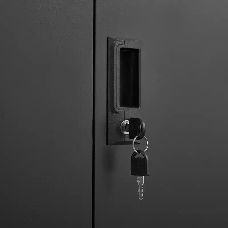 Armario metálico de almacenamiento con puertas con llave y estante ajustable, armario plegable para el hogar, la oficina, la escuela o el garaje