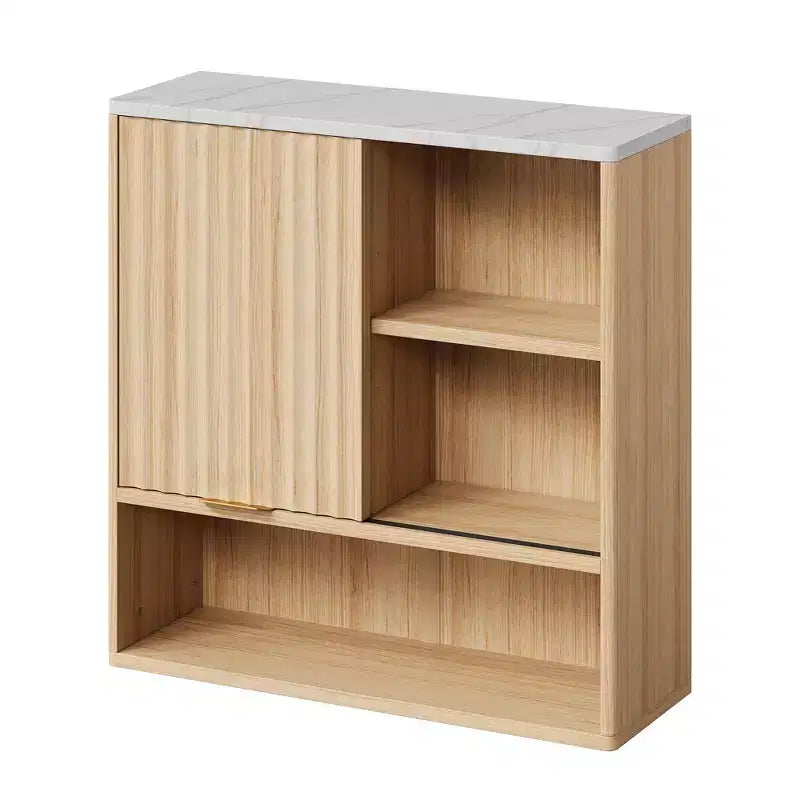 Wandmontierter Arzneischrank, moderner Badezimmerschrank mit Schiebetür und verstellbaren Einlegeböden, platzsparender Hängeschrank für die Küche