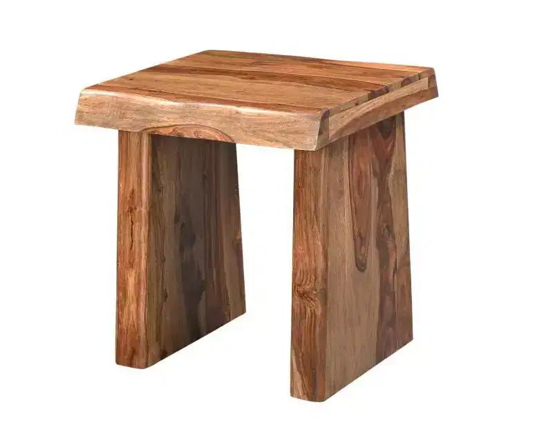 Table d'appoint carrée en bois massif noir et marron de 22