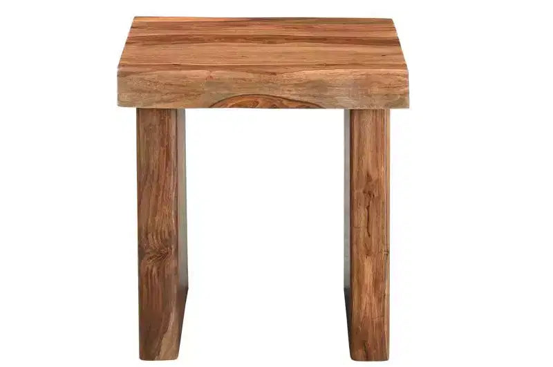 Table d'appoint carrée en bois massif noir et marron de 22