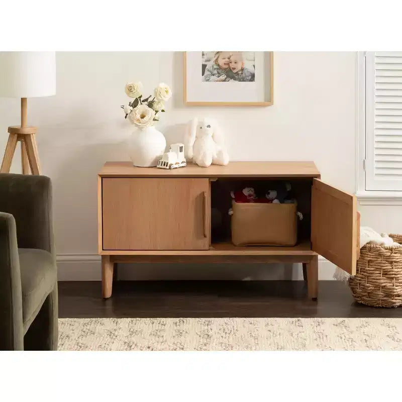 Meuble TV en bois, meuble multimédia pour le salon, grand espace de rangement et structure en bois stable
