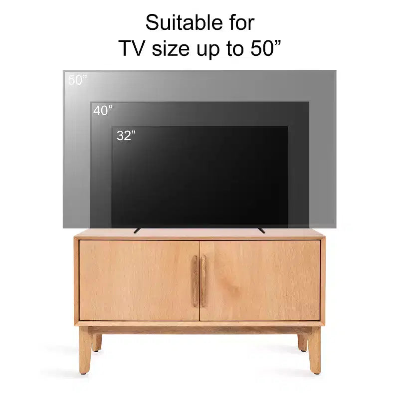 Meuble TV en bois, meuble multimédia pour le salon, grand espace de rangement et structure en bois stable
