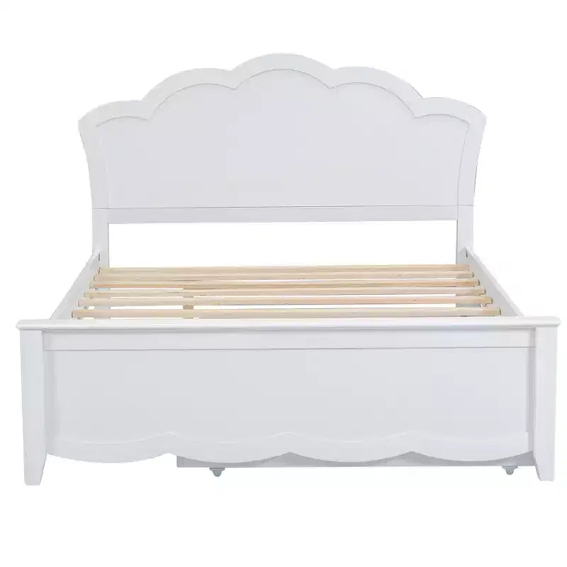 Cama de plataforma tamaño queen con cama nido individual, fácil de montar