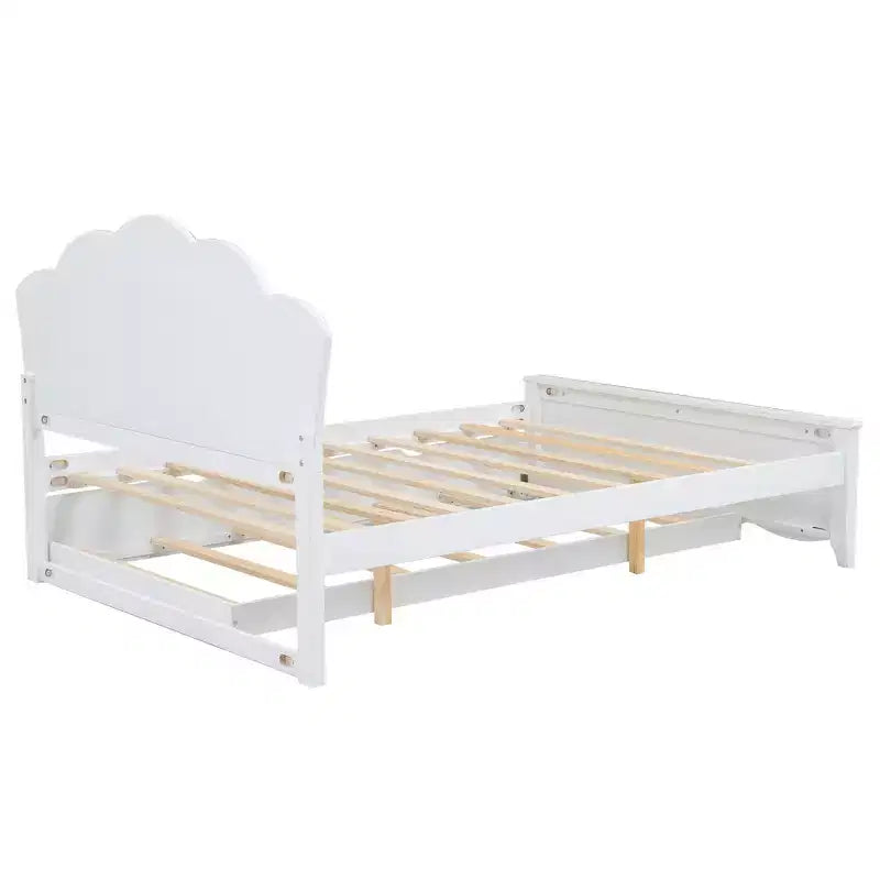Cama de plataforma tamaño queen con cama nido individual, fácil de montar