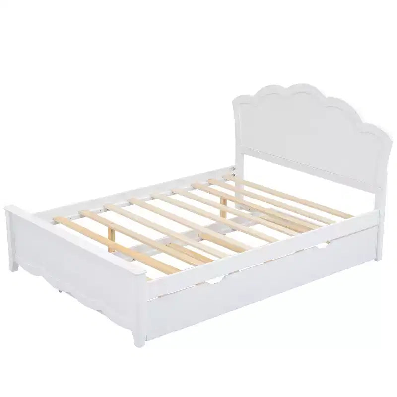 Cama de plataforma tamaño queen con cama nido individual, fácil de montar