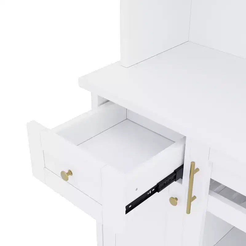Freistehendes Buffet im Landhausstil mit Aufsatz, hoher Küchenvorratsschrank mit Weinregal und verstellbaren Ablagen für das Esszimmer