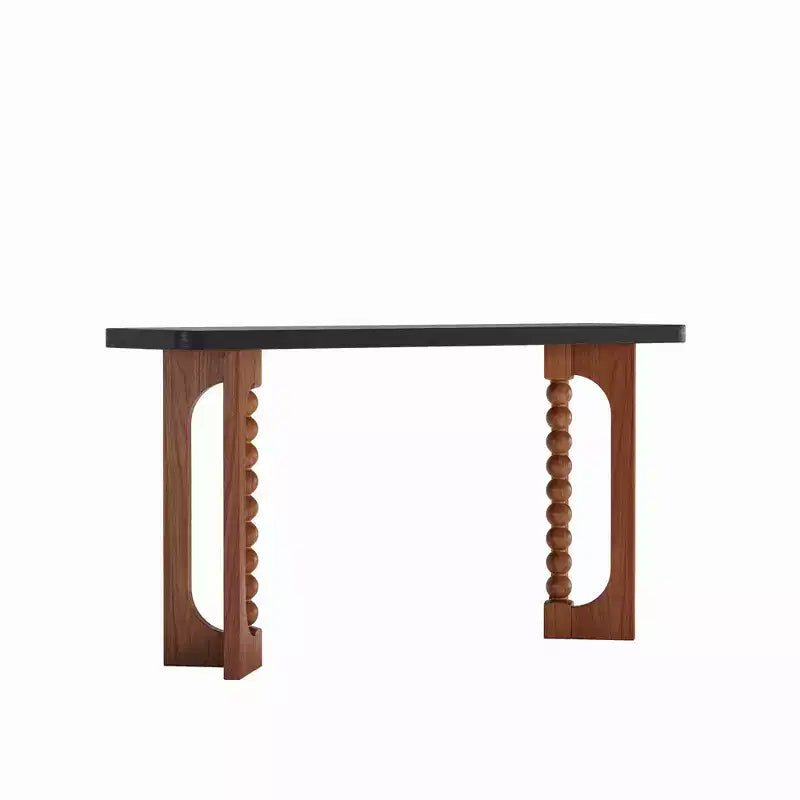 Mesa consola rústica de madera de 59'' con patas esféricas únicas