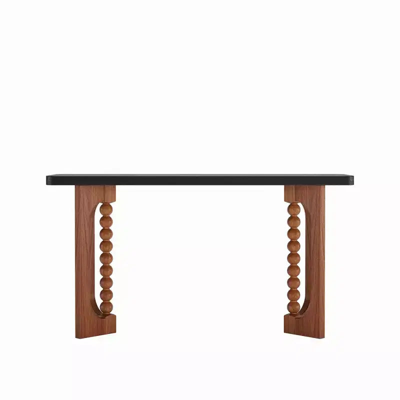 Mesa consola rústica de madera de 59'' con patas esféricas únicas