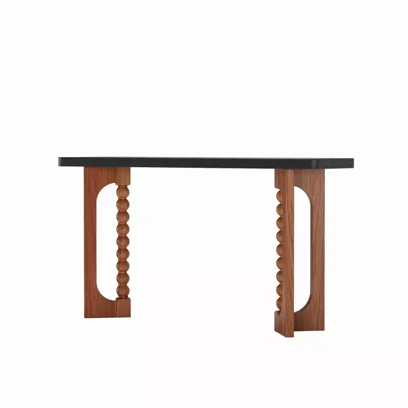 Mesa consola rústica de madera de 59'' con patas esféricas únicas