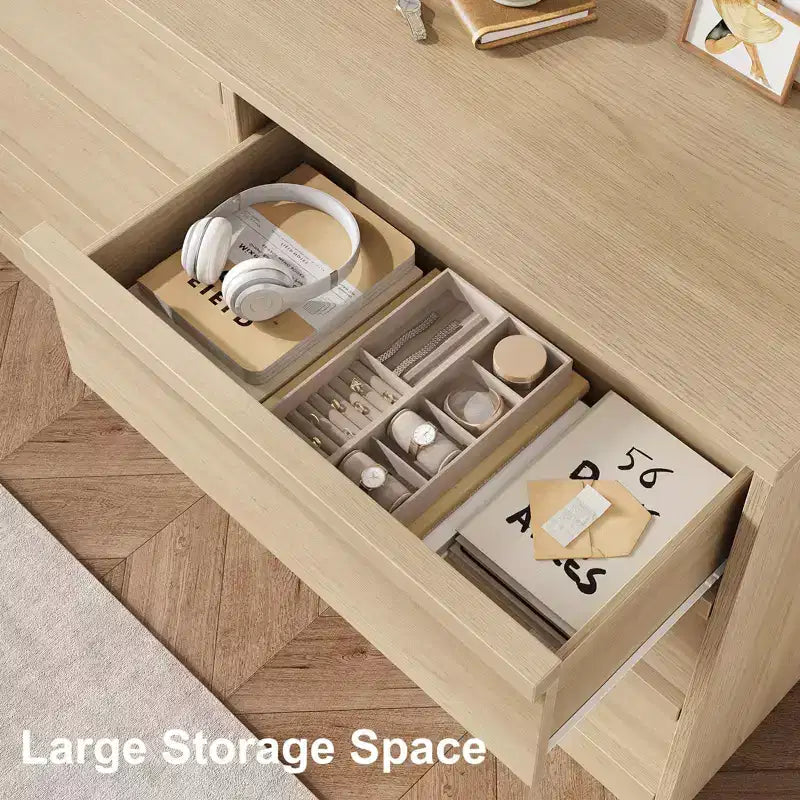 47 breite Kommode mit 6 Schubladen für das Schlafzimmer, Kommode aus Holz mit viel Stauraum, Schrankorganizer für das Wohnzimmer