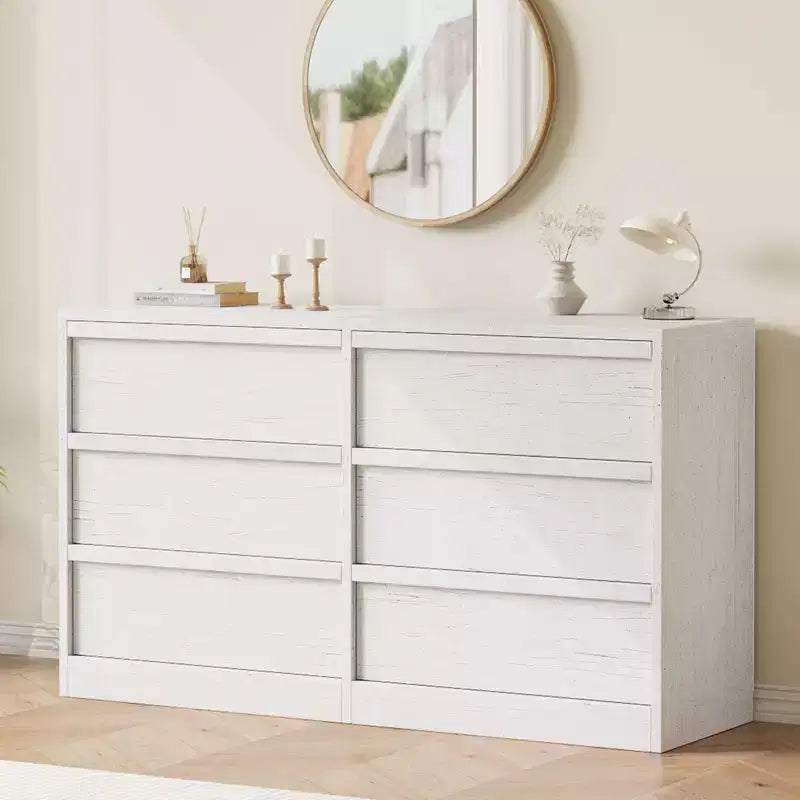 Commode de chambre de 47 à 6 tiroirs, en bois, avec grand espace de rangement, meuble de rangement pour le salon