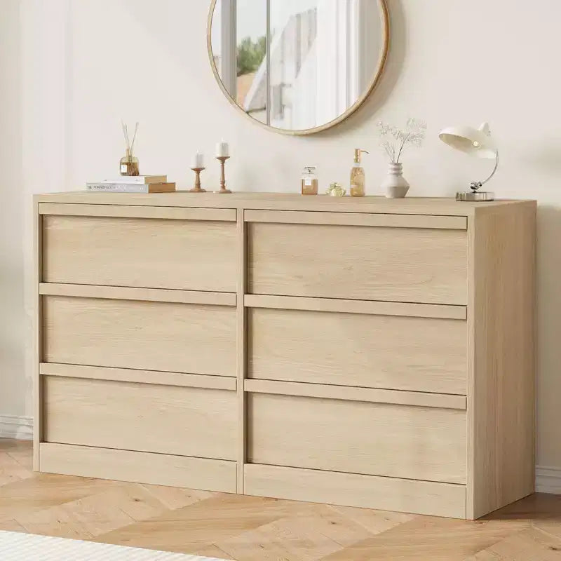 Commode de chambre de 47 à 6 tiroirs, en bois, avec grand espace de rangement, meuble de rangement pour le salon