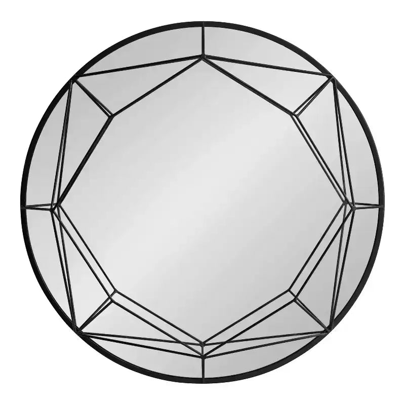 Miroir mural rond, miroir décoratif suspendu haut de gamme, verre transparent et installation facile