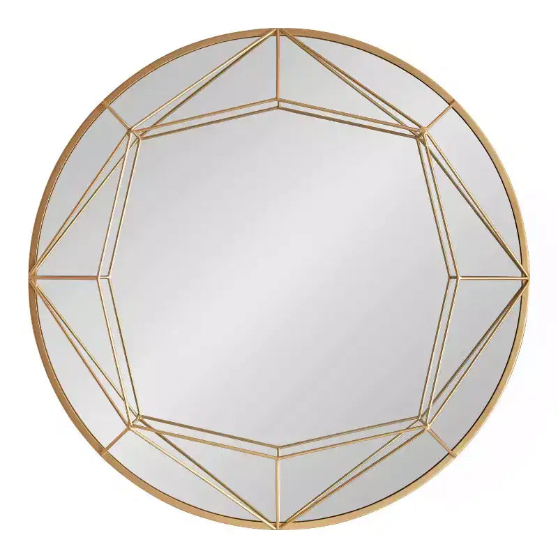 Miroir mural rond, miroir décoratif suspendu haut de gamme, verre transparent et installation facile