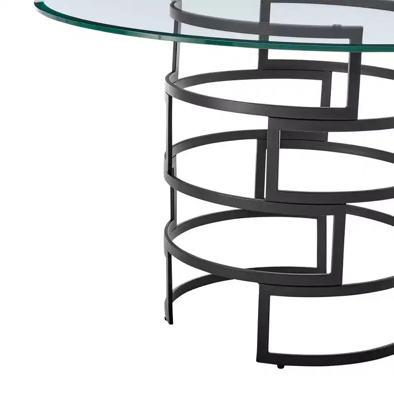Table à manger ronde en verre, table de cuisine moderne, plateau en verre lisse et base stable