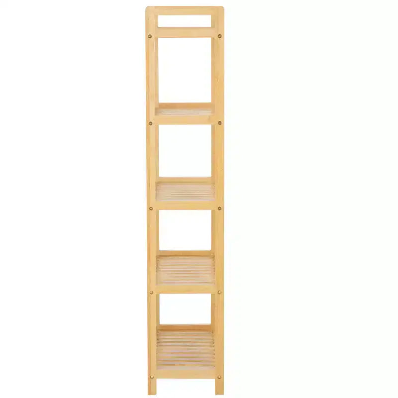 Étagère naturelle à 5 niveaux, meuble de présentation polyvalent, montage facile et style rustique