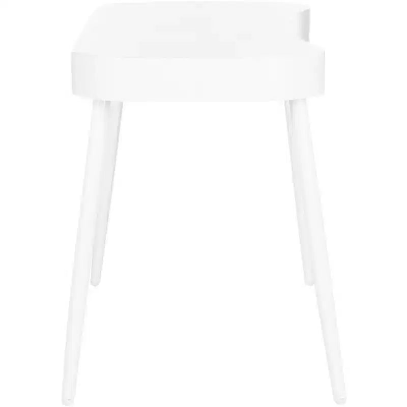Weißer Schreibtisch, moderner Schreibtisch fürs Homeoffice, großzügige Arbeitsfläche und platzsparendes Design