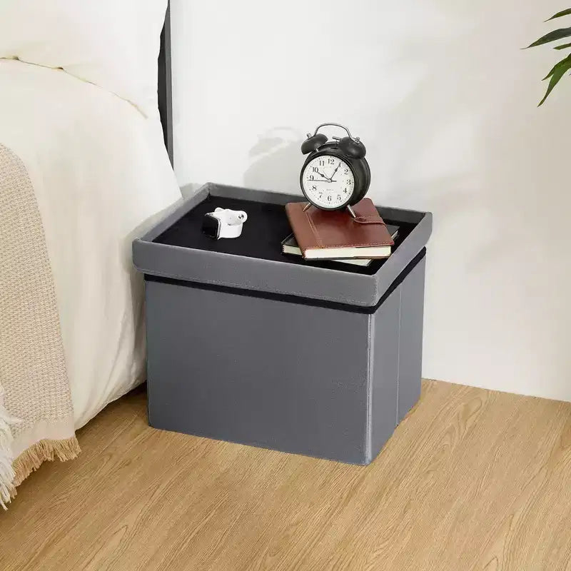 16 Klappbare Samt-Aufbewahrungsbank mit Hocker und Spielzeugtruhe, belastbar bis 330 lb, für Schlafzimmer und Wohnzimmer
