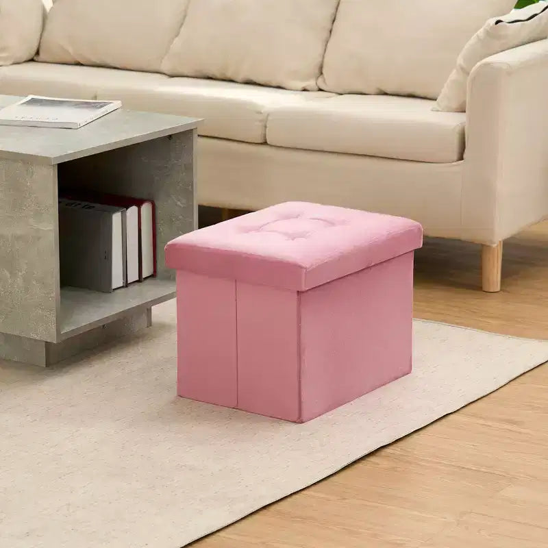 16 Klappbare Samt-Aufbewahrungsbank mit Hocker und Spielzeugtruhe, belastbar bis 330 lb, für Schlafzimmer und Wohnzimmer