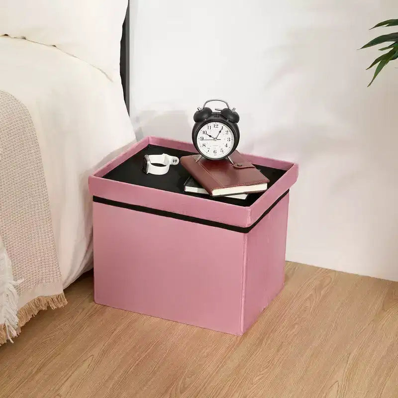 16 Klappbare Samt-Aufbewahrungsbank mit Hocker und Spielzeugtruhe, belastbar bis 330 lb, für Schlafzimmer und Wohnzimmer
