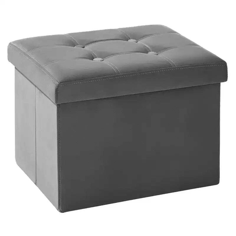 Banc-coffre de rangement pliant en velours de 16, coffre à jouets et repose-pieds, supporte jusqu'à 330 lb, pour chambre ou salon