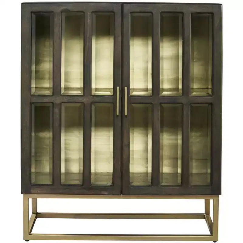 Vitrine mit Glastür, Dekorationsvitrine, zum Präsentieren von Dekorationsartikeln und zum Schutz vor Staub