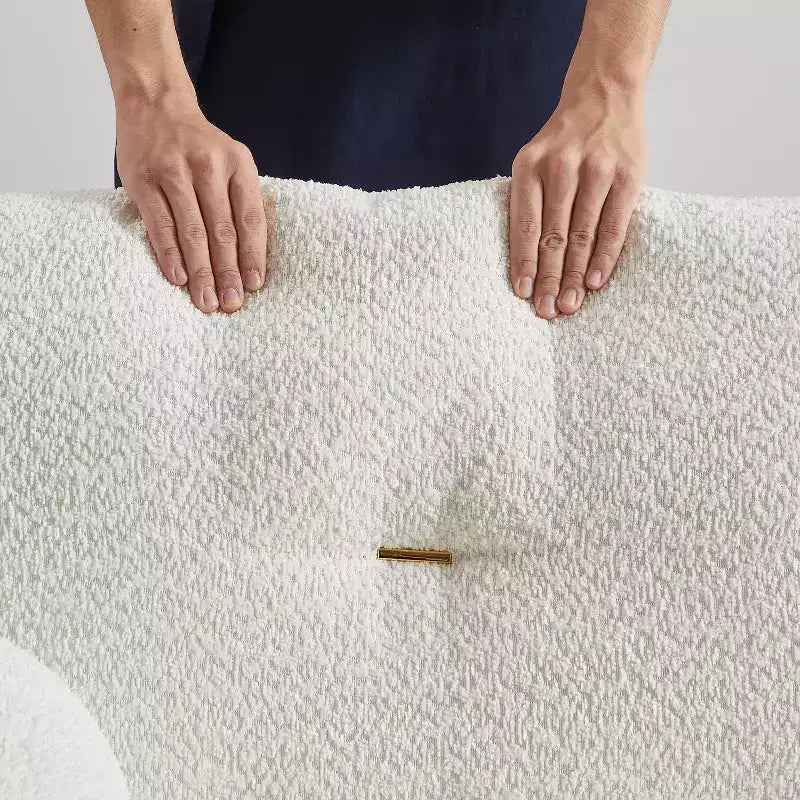 90'' breites Zweisitzersofa aus Kunstlammwolle, bequemes Sofa mit 2 Kugelkissen