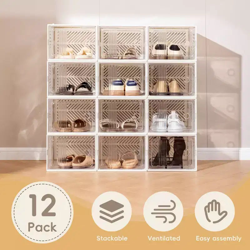 Lot de 12 boîtes à chaussures empilables