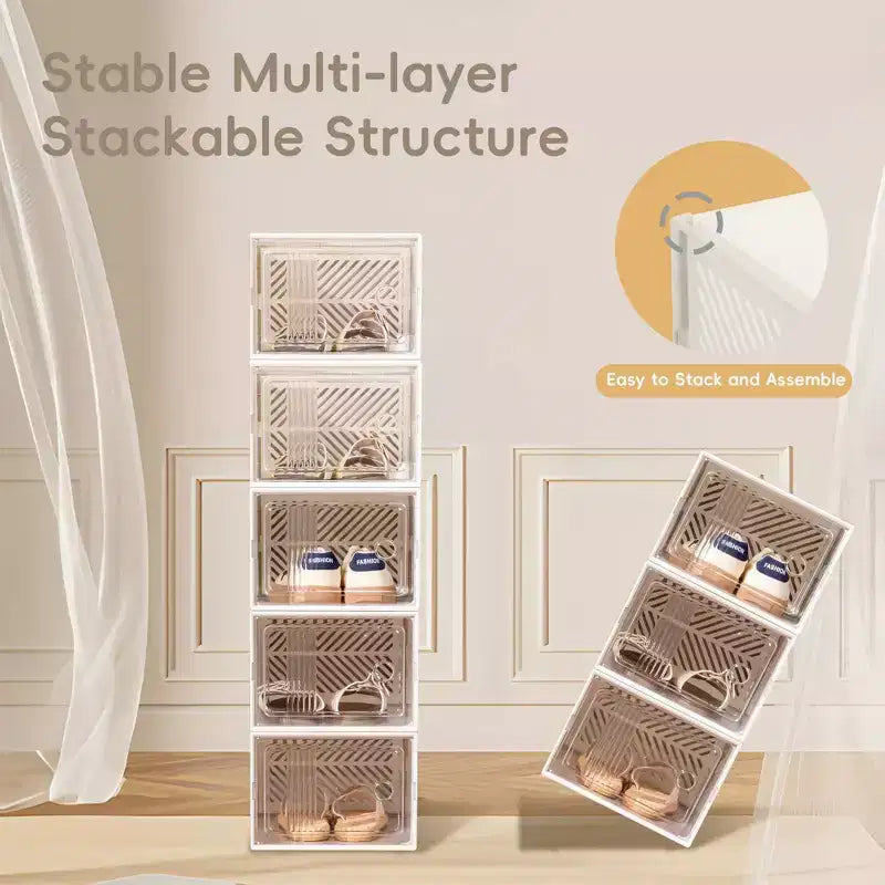 Lot de 12 boîtes à chaussures empilables