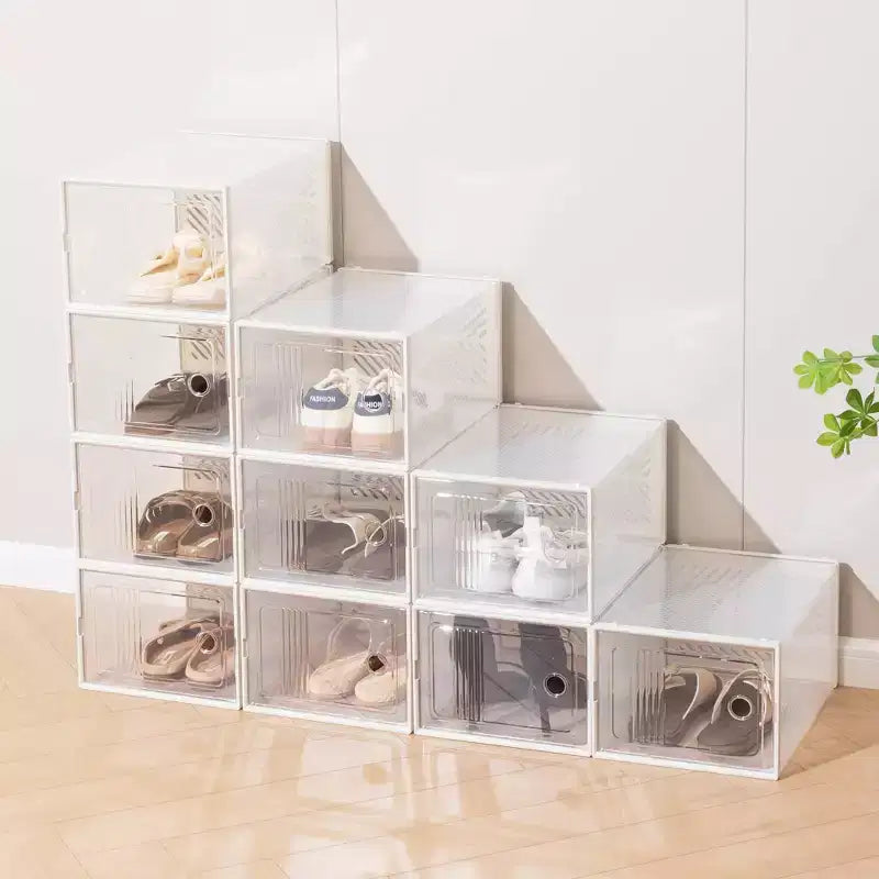 12er-Pack stapelbare Schuhboxen